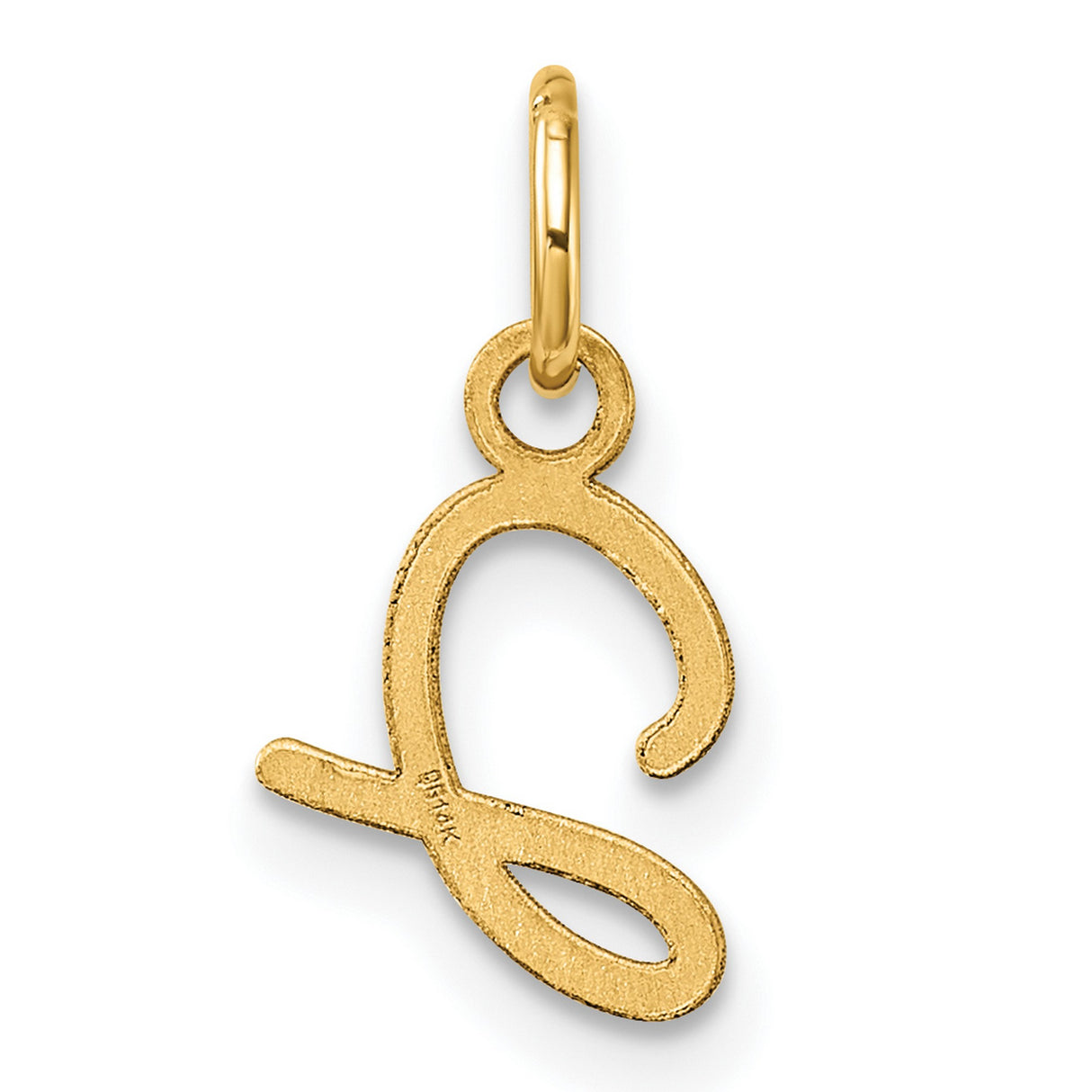 14k Yellow Gold Letter G Pendant Charm, Lowercase Script Initial Jewelry for Necklace or Bracelet