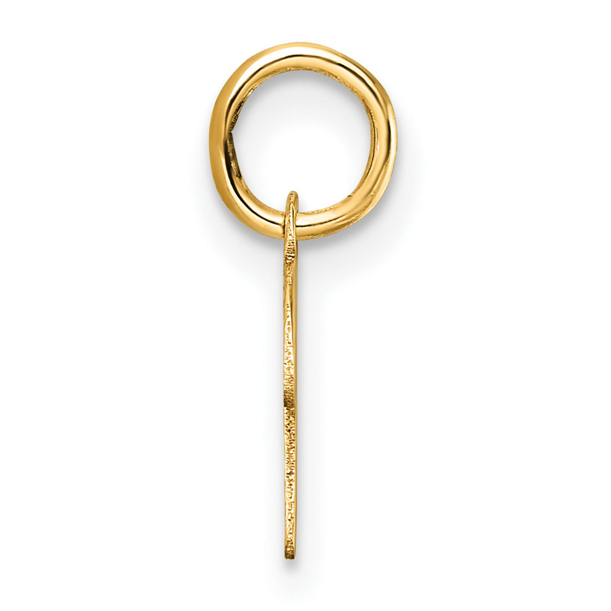 14k Yellow Gold Script K Pendant, Polished Cursive Initial Charm for Women