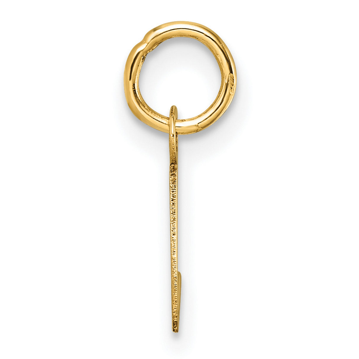 14k Yellow Gold Script Initial L Pendant Charm, Dainty Letter Monogram Jewelry for Women