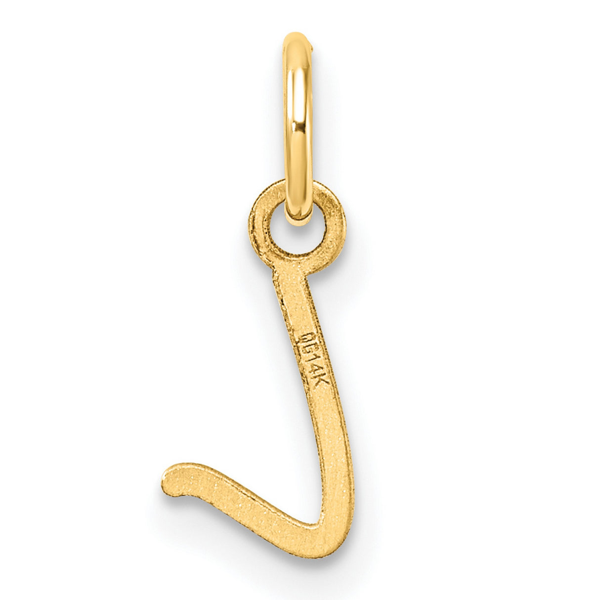 14k Yellow Gold Script Initial L Pendant Charm, Dainty Letter Monogram Jewelry for Women