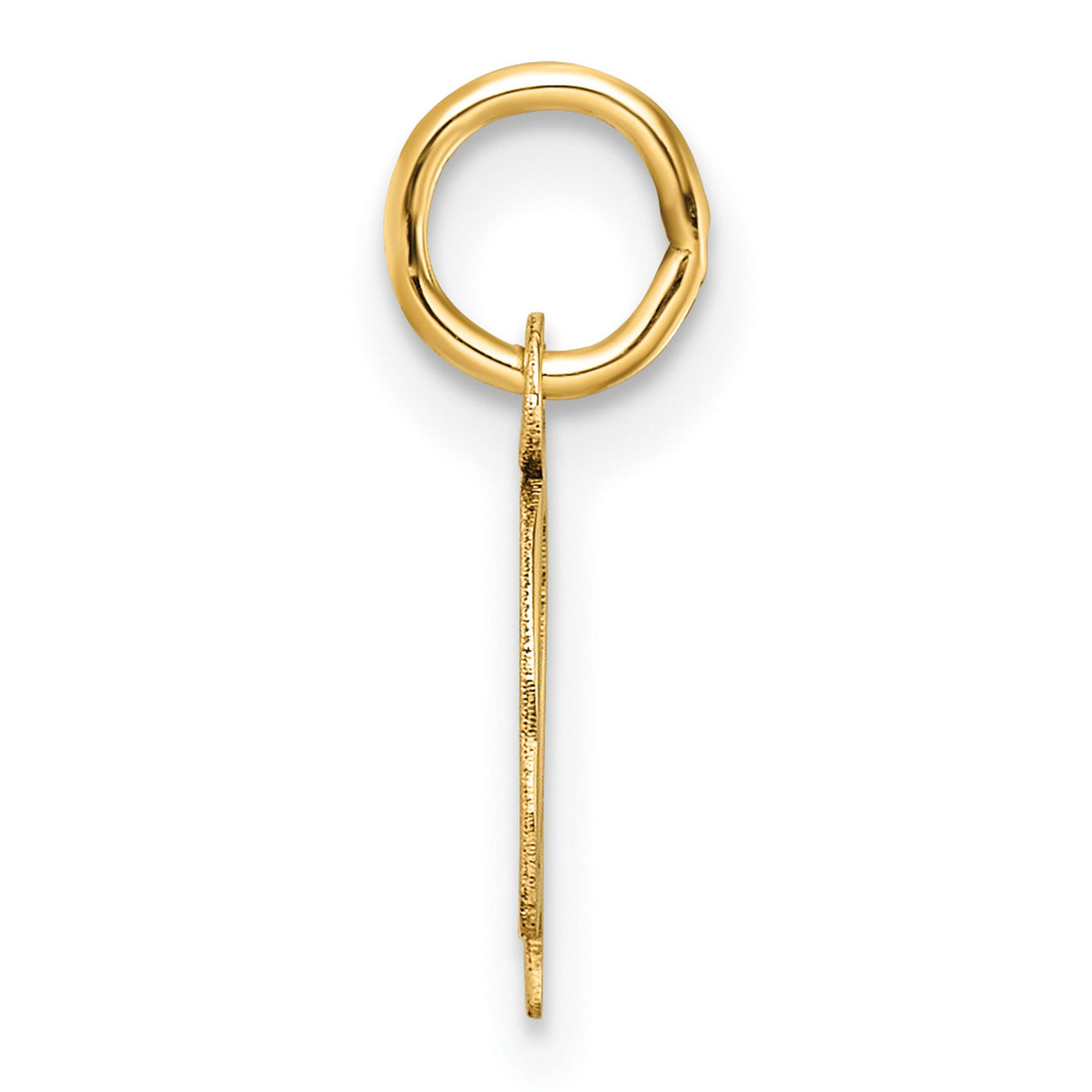 Uppercase Letter Q Initial Charm Pendant in Real 14k Yellow Gold