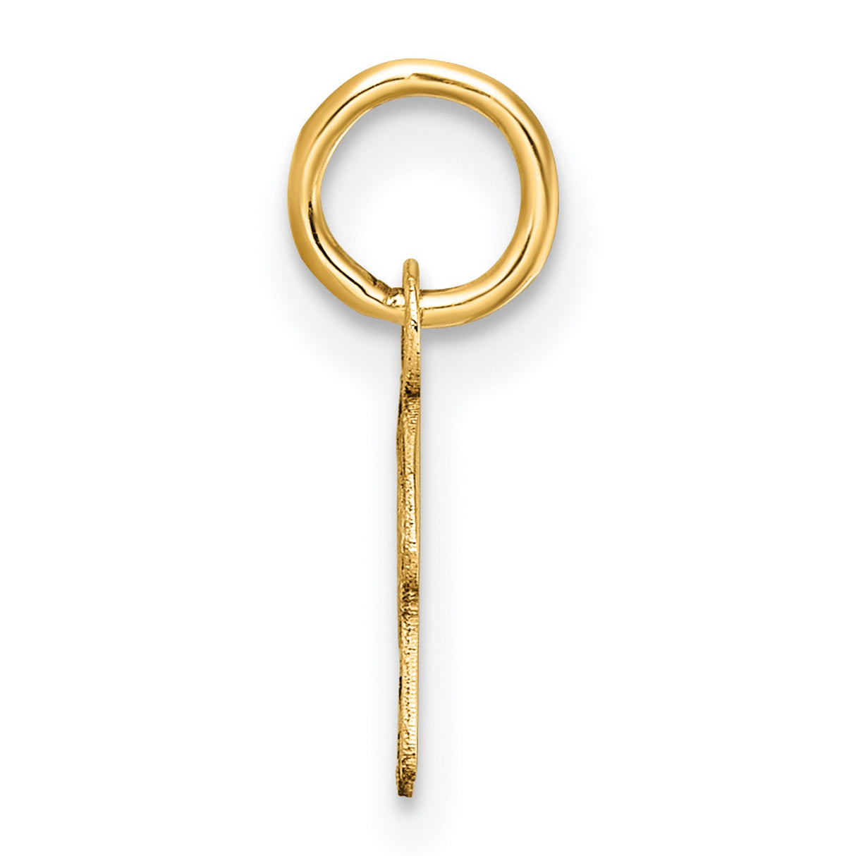 14k Yellow Gold Script Initial R Pendant, Cursive Letter Charm with Polished Finish