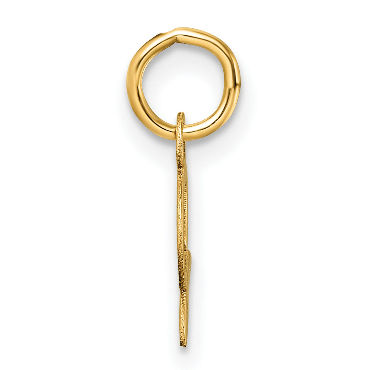 14k Yellow Gold Arabic Letter Ayn Pendant, Polished Script Calligraphy Design