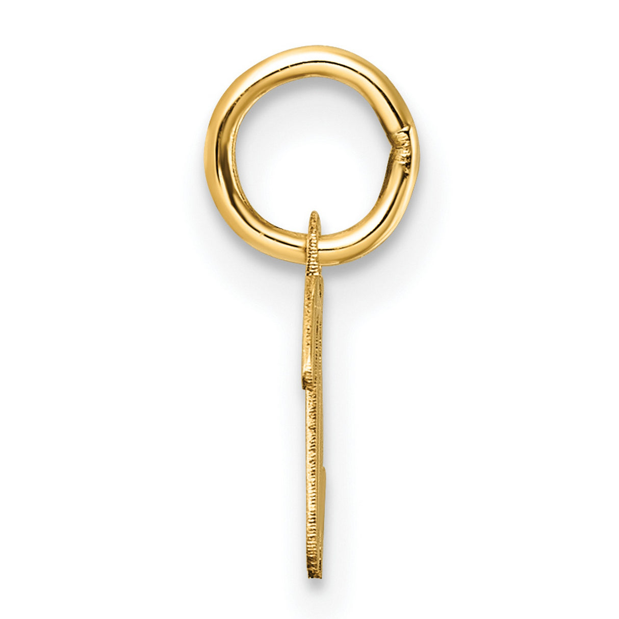 Uppercase Letter U Initial Charm Pendant in Real 14k Yellow Gold