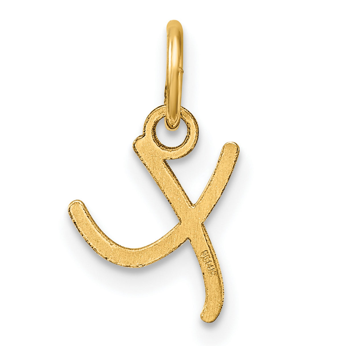 Uppercase Letter X Initial Charm Pendant in Real 14k Yellow Gold