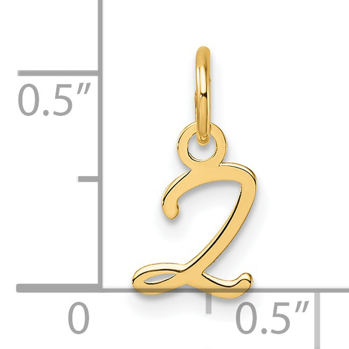Uppercase Letter Z Initial Charm Pendant in Real 14k Yellow Gold