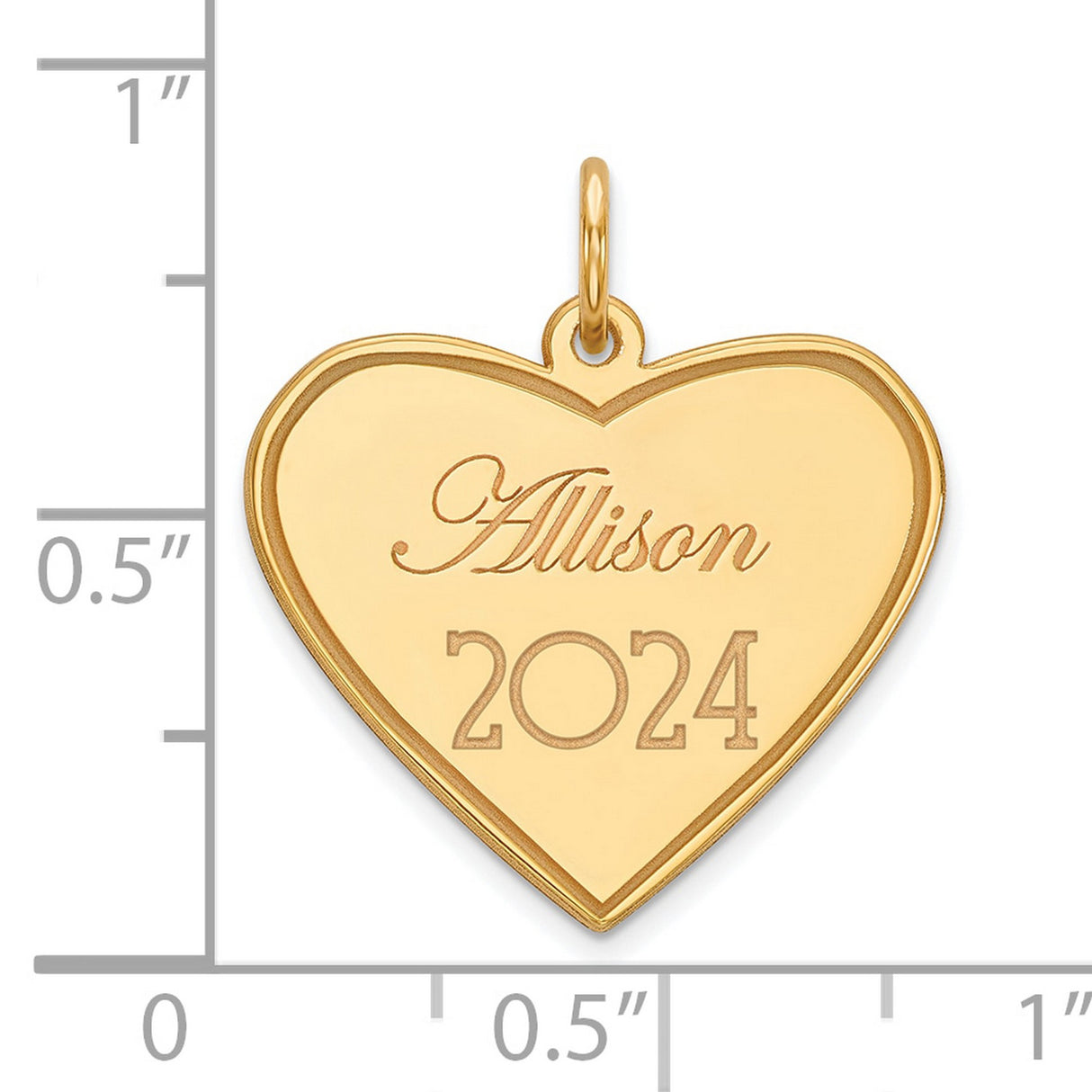 Personalized Graduation Charm Pendant in Real 14k Yellow Gold