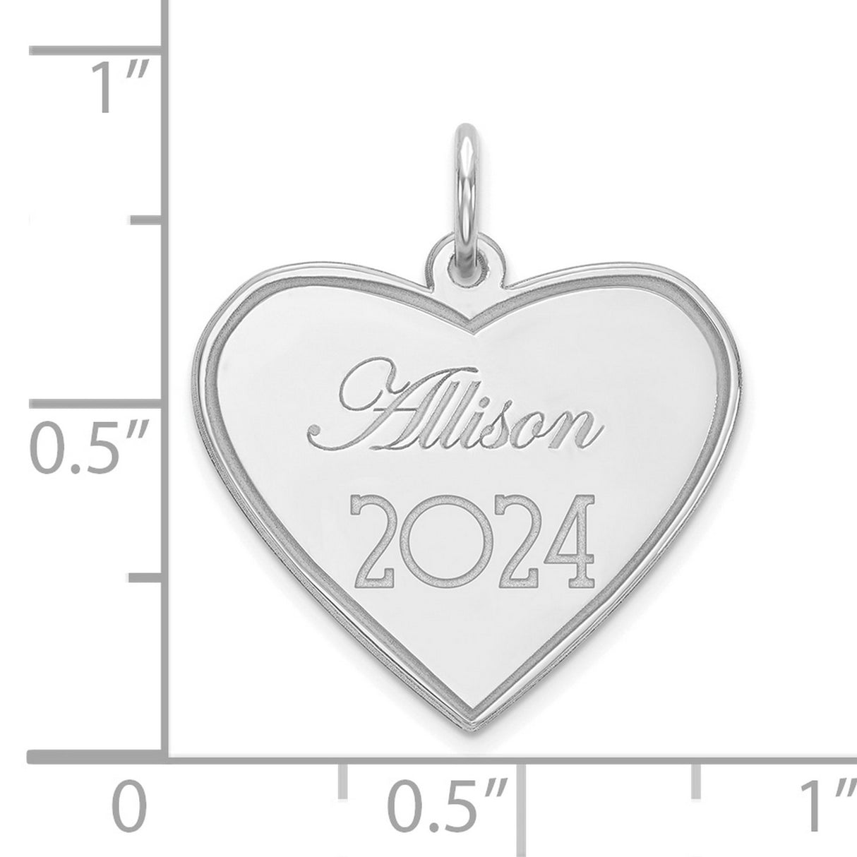 Personalized Graduation Charm Pendant in Real 14k White Gold