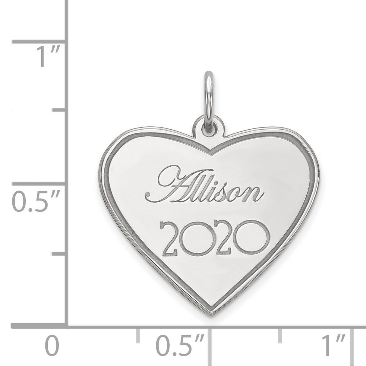 Personalized Graduation Charm Pendant in Real 14k White Gold