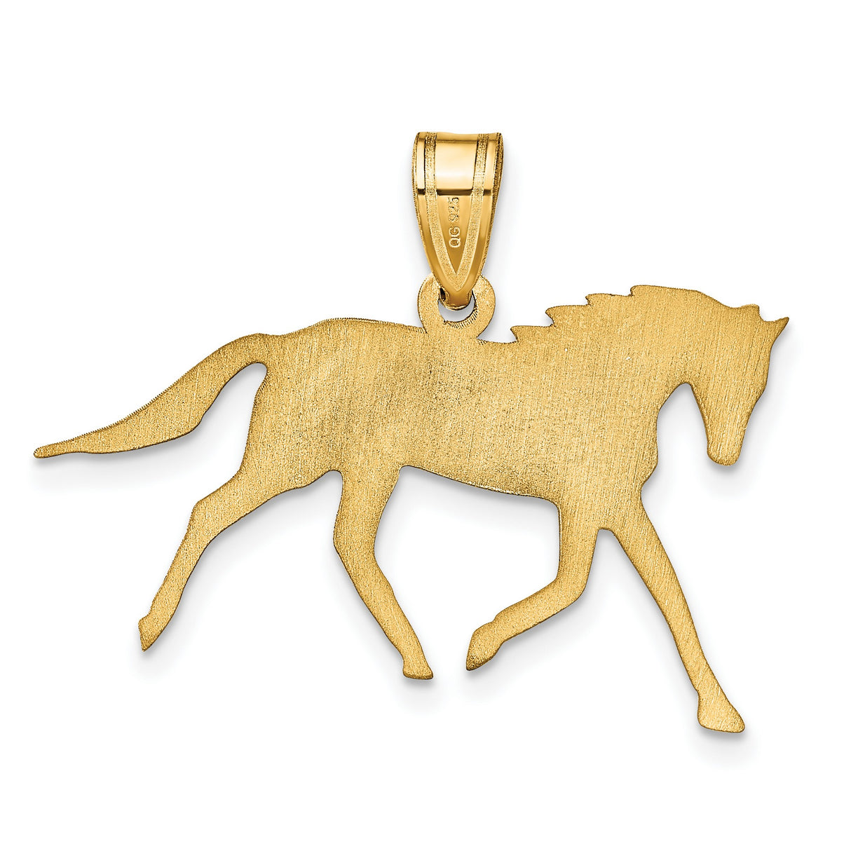 Horse Charm Pendant in Real 14k Yellow Gold