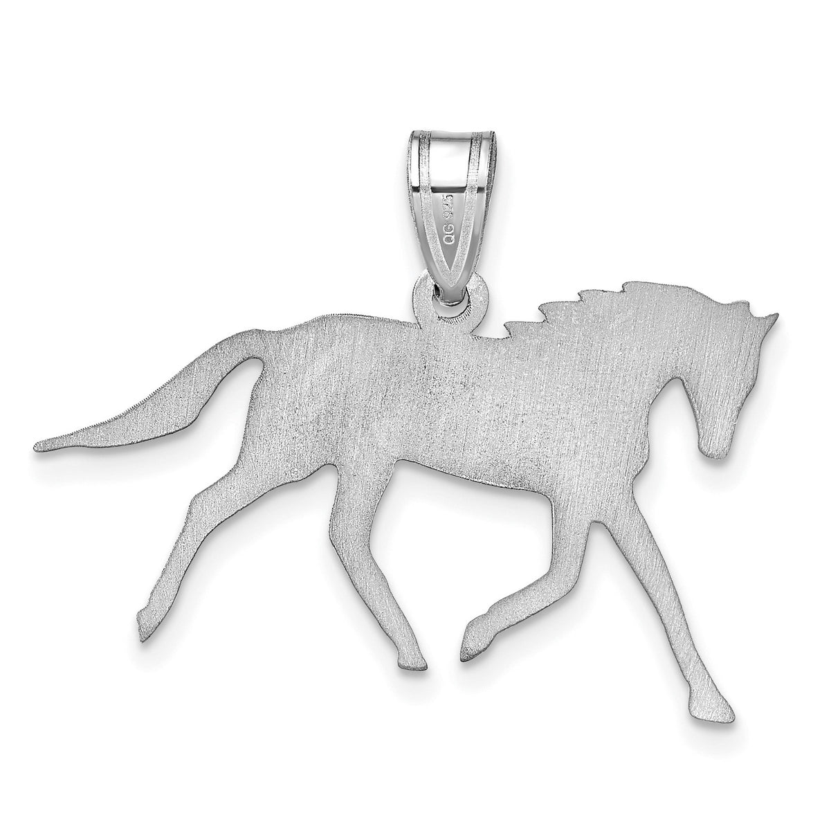 Horse with Name Charm Pendant in Real 925 Sterling Silver