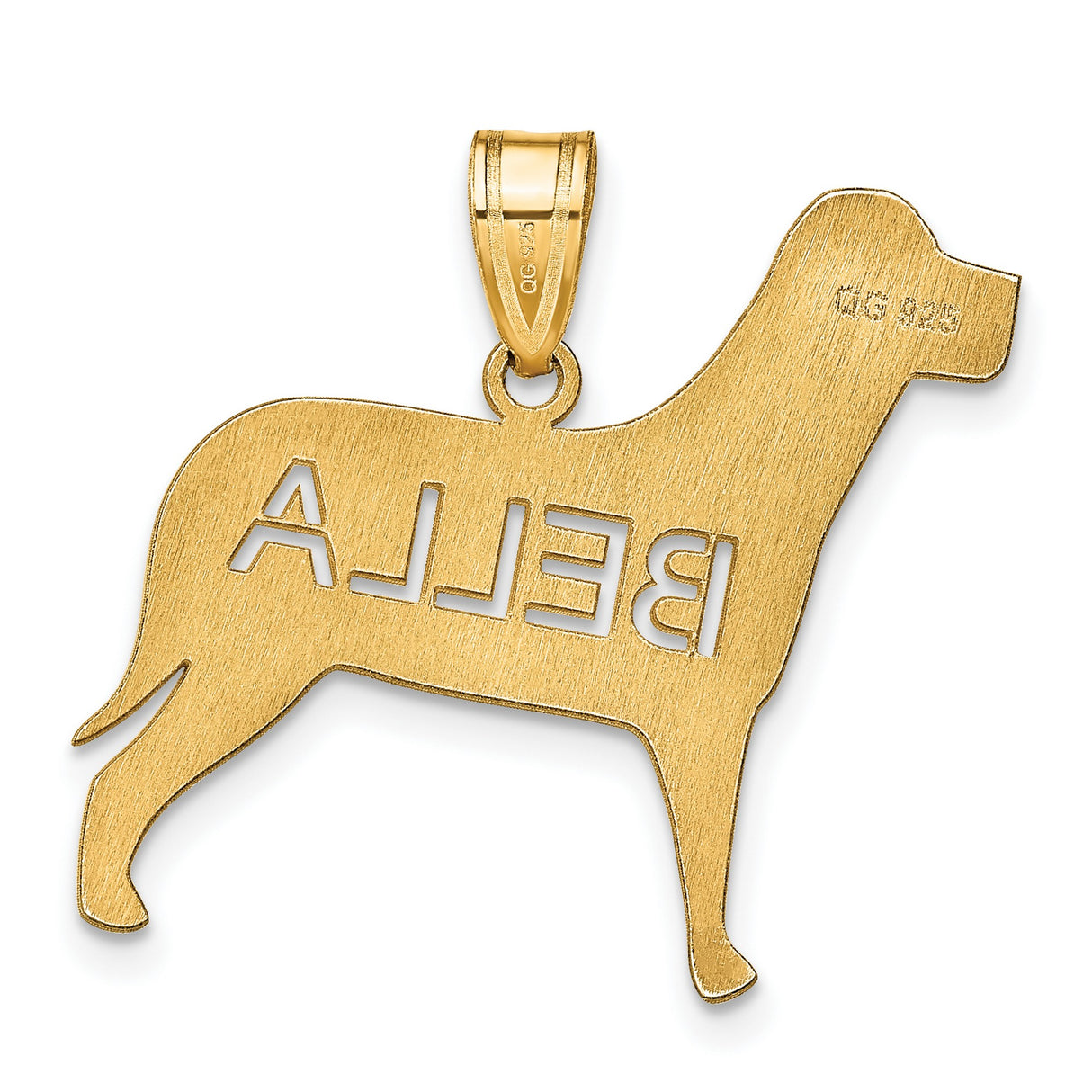 Gold Plated Dog Charm Pendant in Real 925 Sterling SIlver