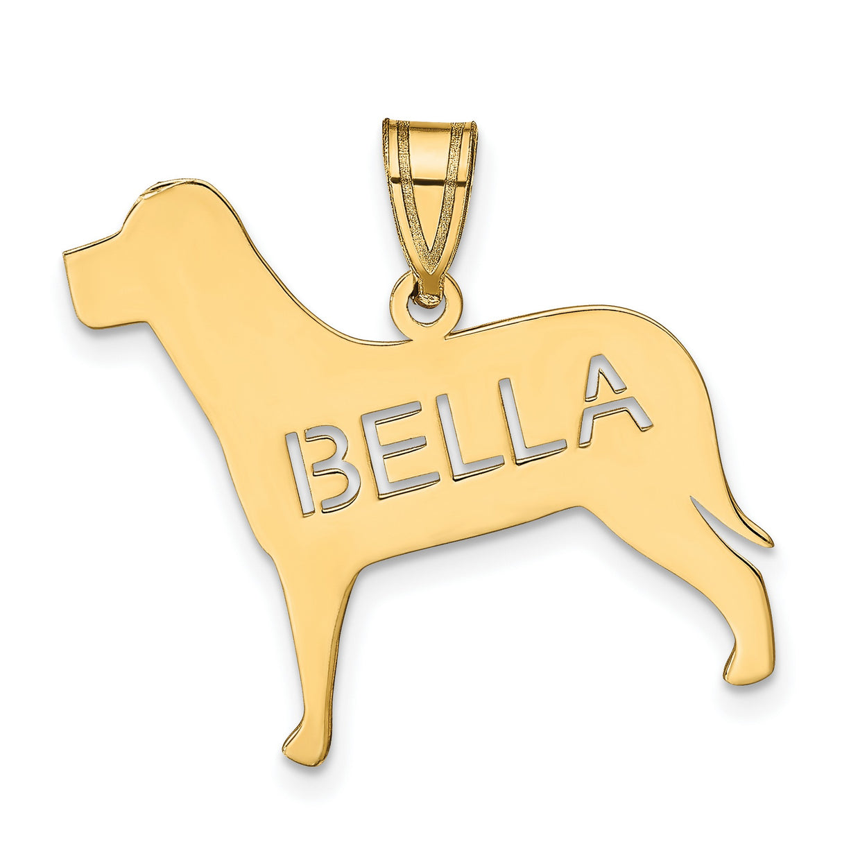 Dog Charm Pendant in Real 14k Yellow Gold