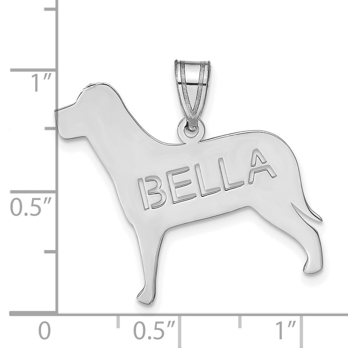 Sterling Silver Dog Pendant with Bella Name, Custom Pet Memorial Charm Jewelry
