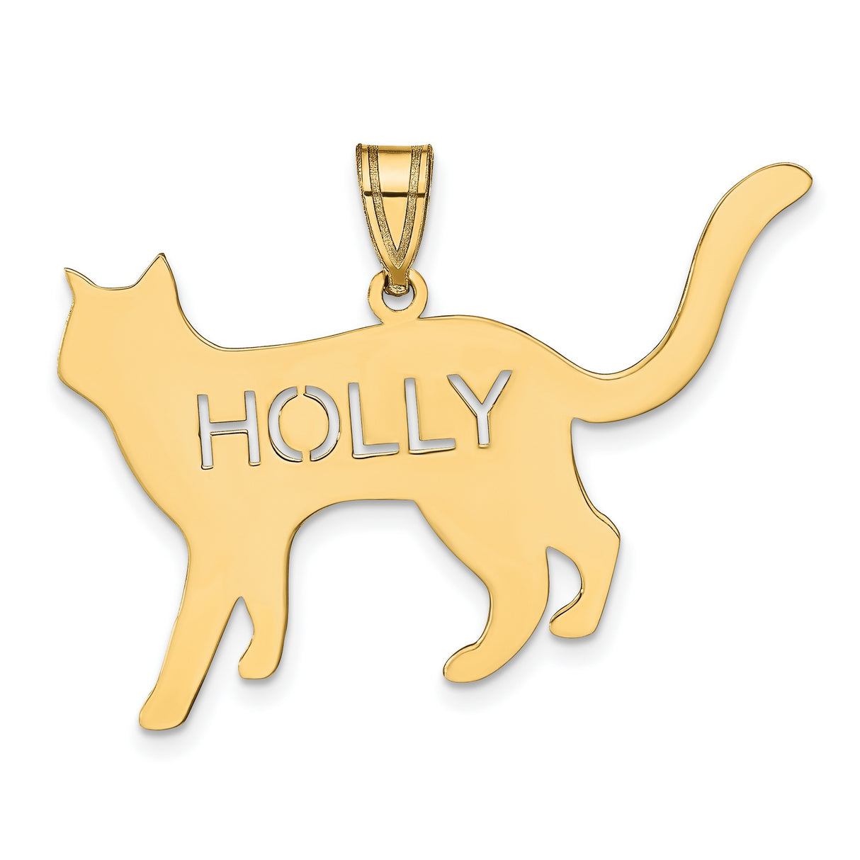 Gold Plated Cat Charm Pendant in Real 925 Sterling SIlver