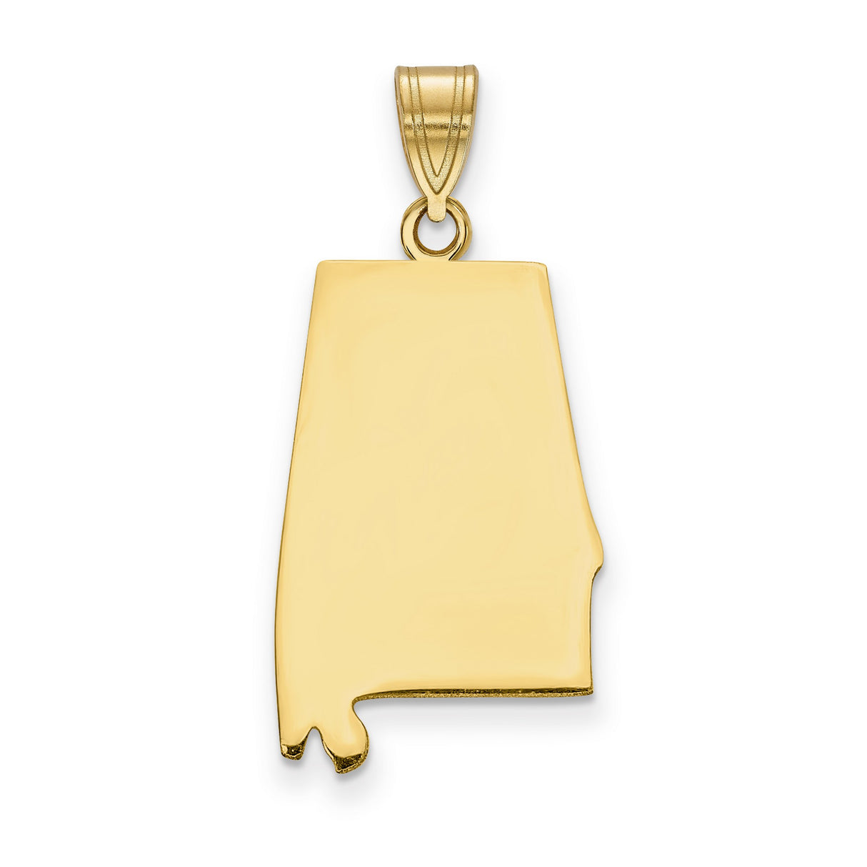 14k Yellow Gold Alabama State Outline Pendant, Southern Map Charm for Women or Unisex Wear
