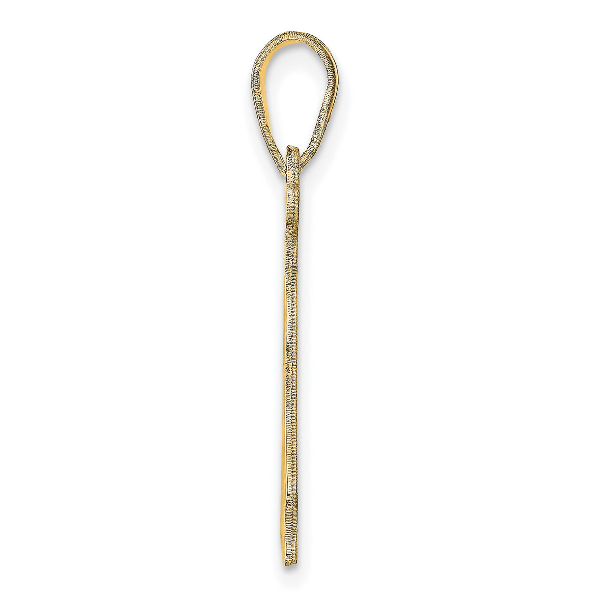 Polished Delaware State Shaped Charm Pendant in Real 14k Yellow Gold