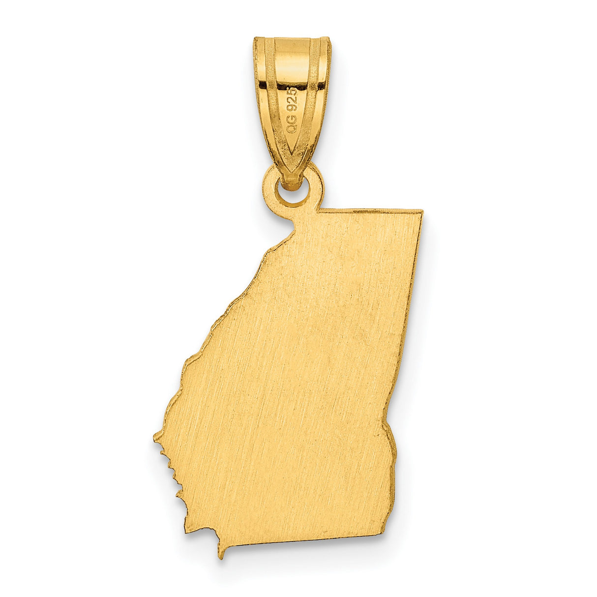 14k Yellow Gold Georgia State Pendant, Minimalist USA Map Charm for Women or Unisex