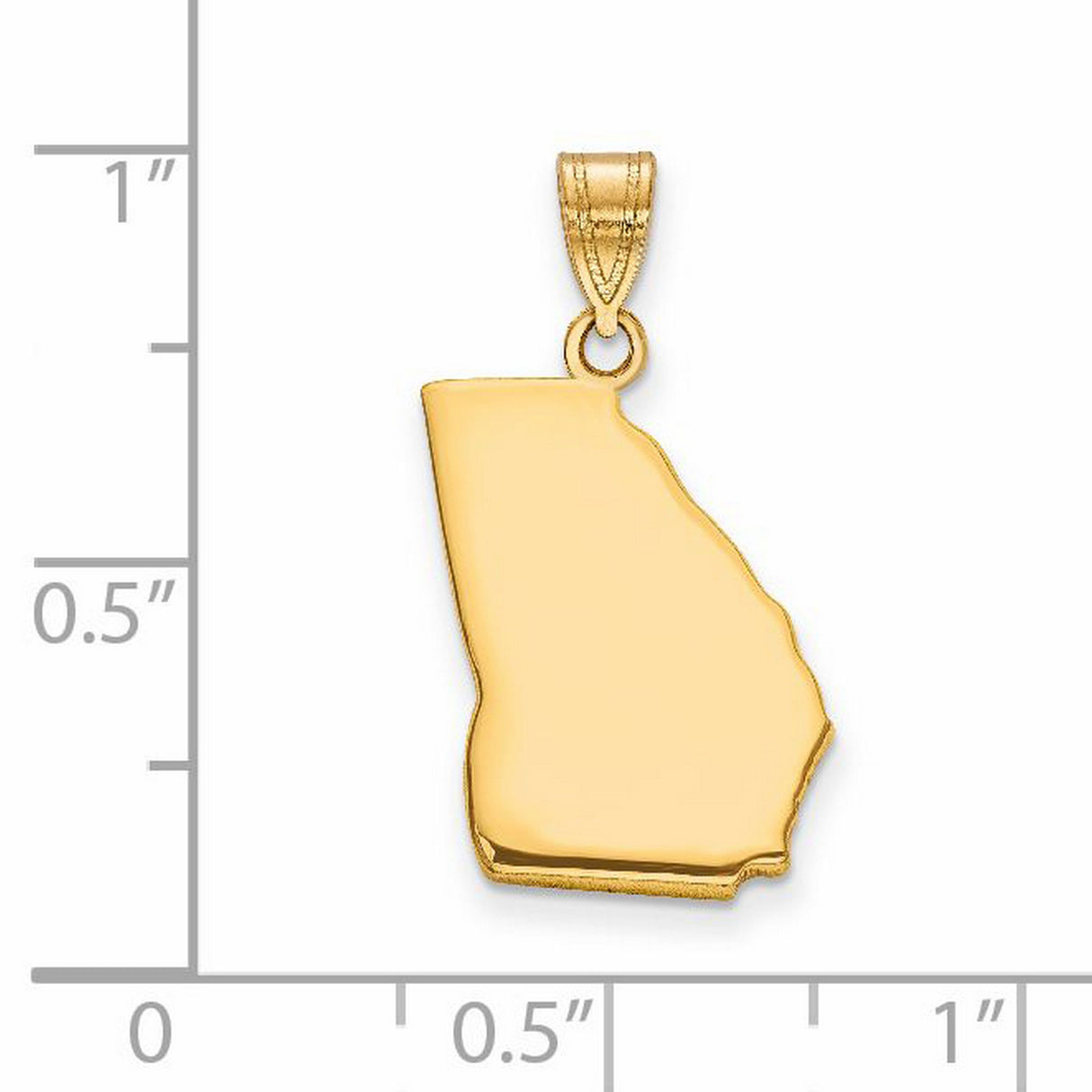 14k Yellow Gold Georgia State Pendant, Minimalist USA Map Charm for Women or Unisex