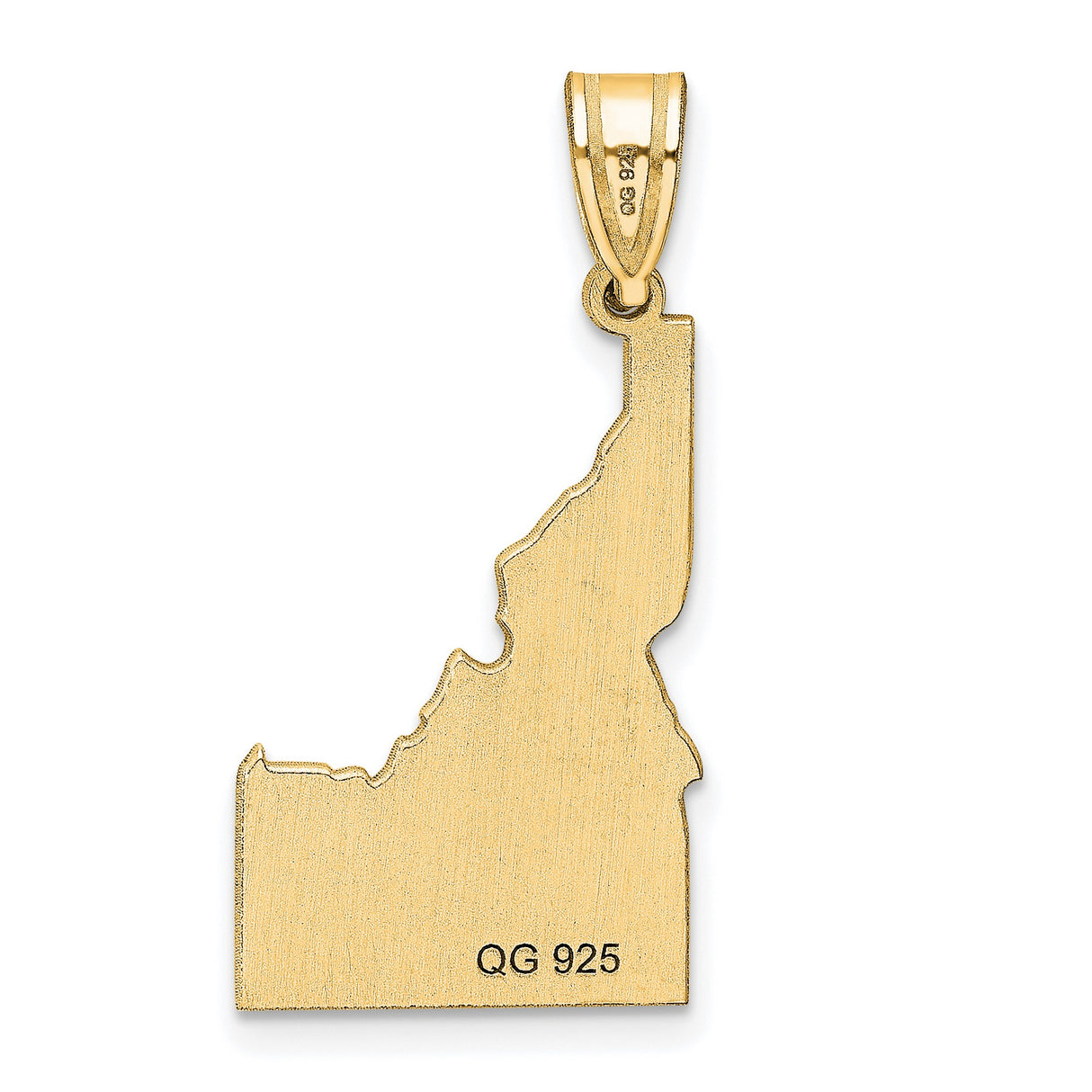 Polished Idaho State Shaped Charm Pendant in Real 14k Yellow Gold