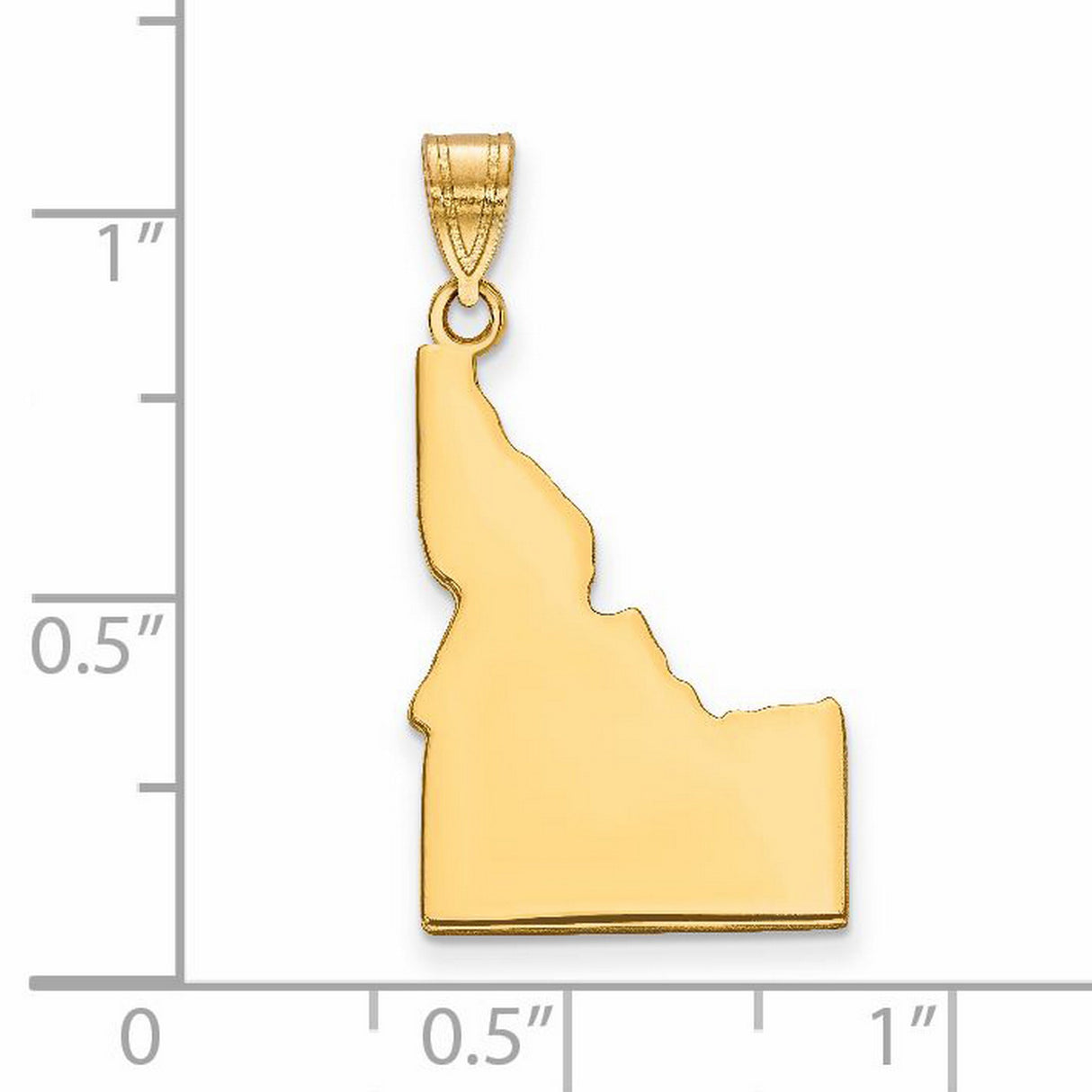Polished Idaho State Shaped Charm Pendant in Real 14k Yellow Gold