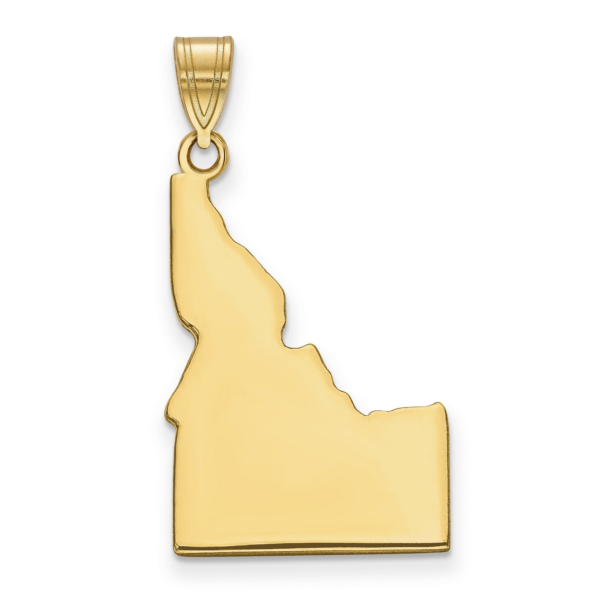 Polished Idaho State Shaped Charm Pendant in Real 14k Yellow Gold