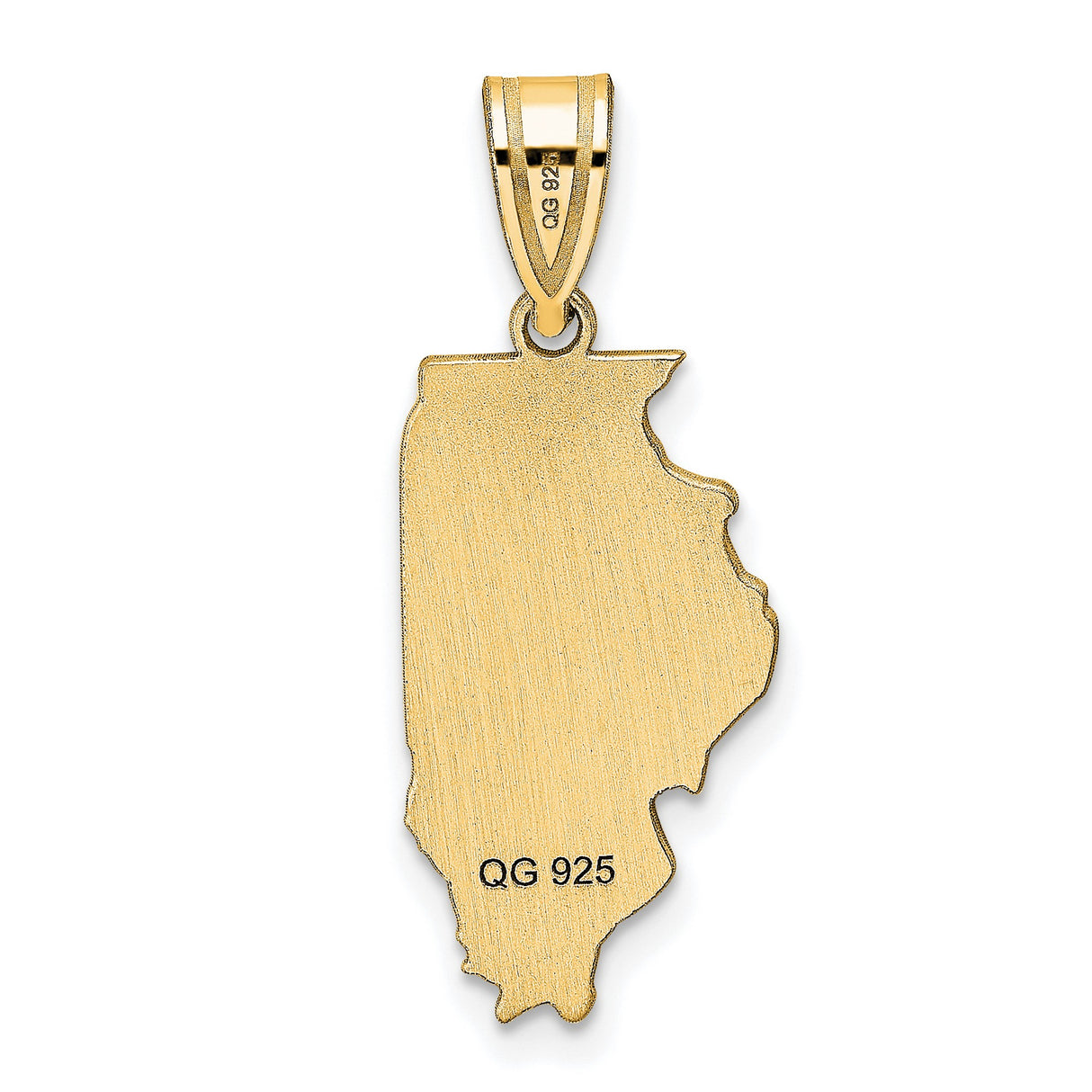 14k Yellow Gold Illinois State Pendant with Polished Finish, Unisex Regional Keepsake Charm