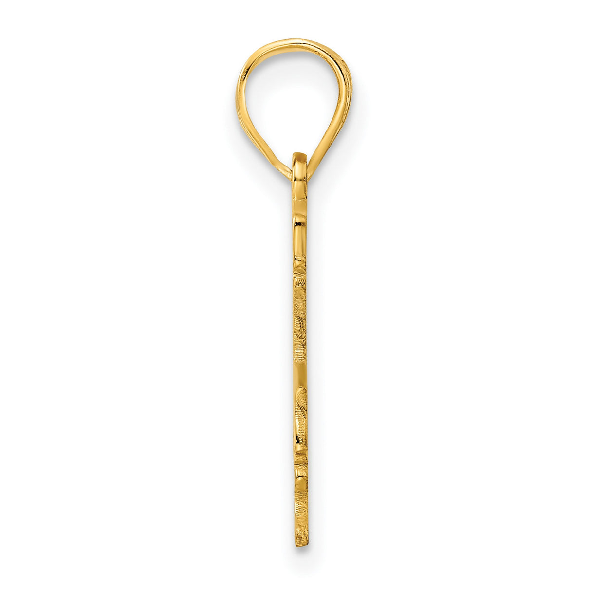 Polished Louisiana State Shaped Charm Pendant in Real 14k Yellow Gold