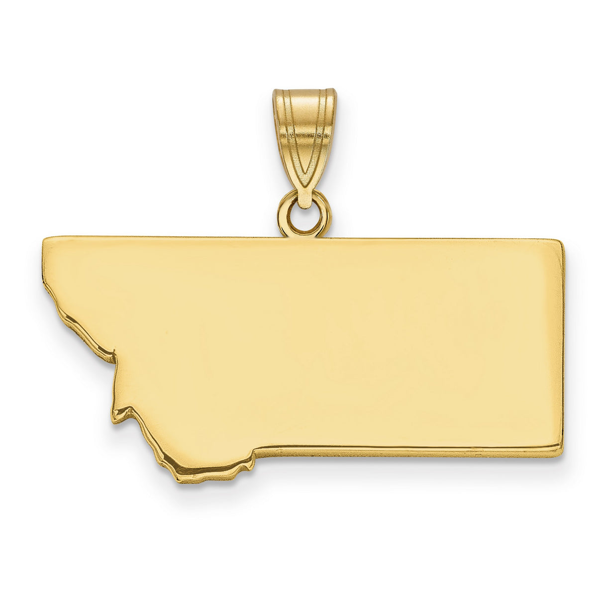 14k Yellow Gold Montana Outline Pendant, Minimalist State Map Charm for Women or Unisex Wear