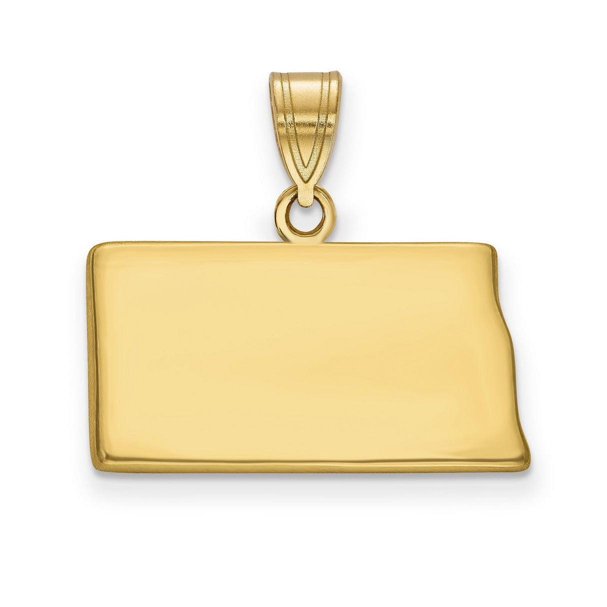 North Dakota State Charm Pendant in Real 14k Yellow Gold