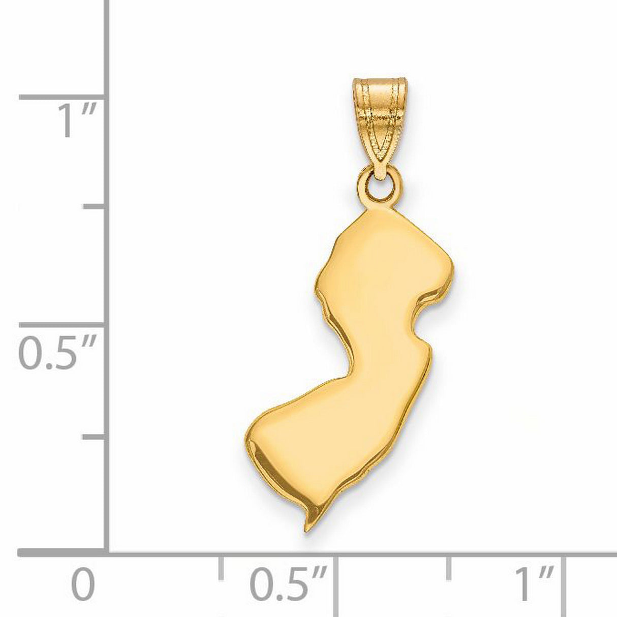 14k Yellow Gold New Jersey State Pendant, Minimalist Map Outline Charm for Women or Unisex Wear