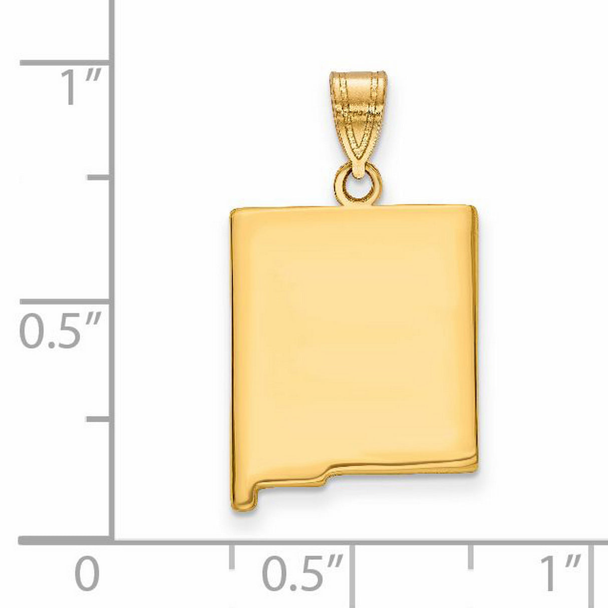 New Mexico State Charm Pendant in Real 14k Yellow Gold