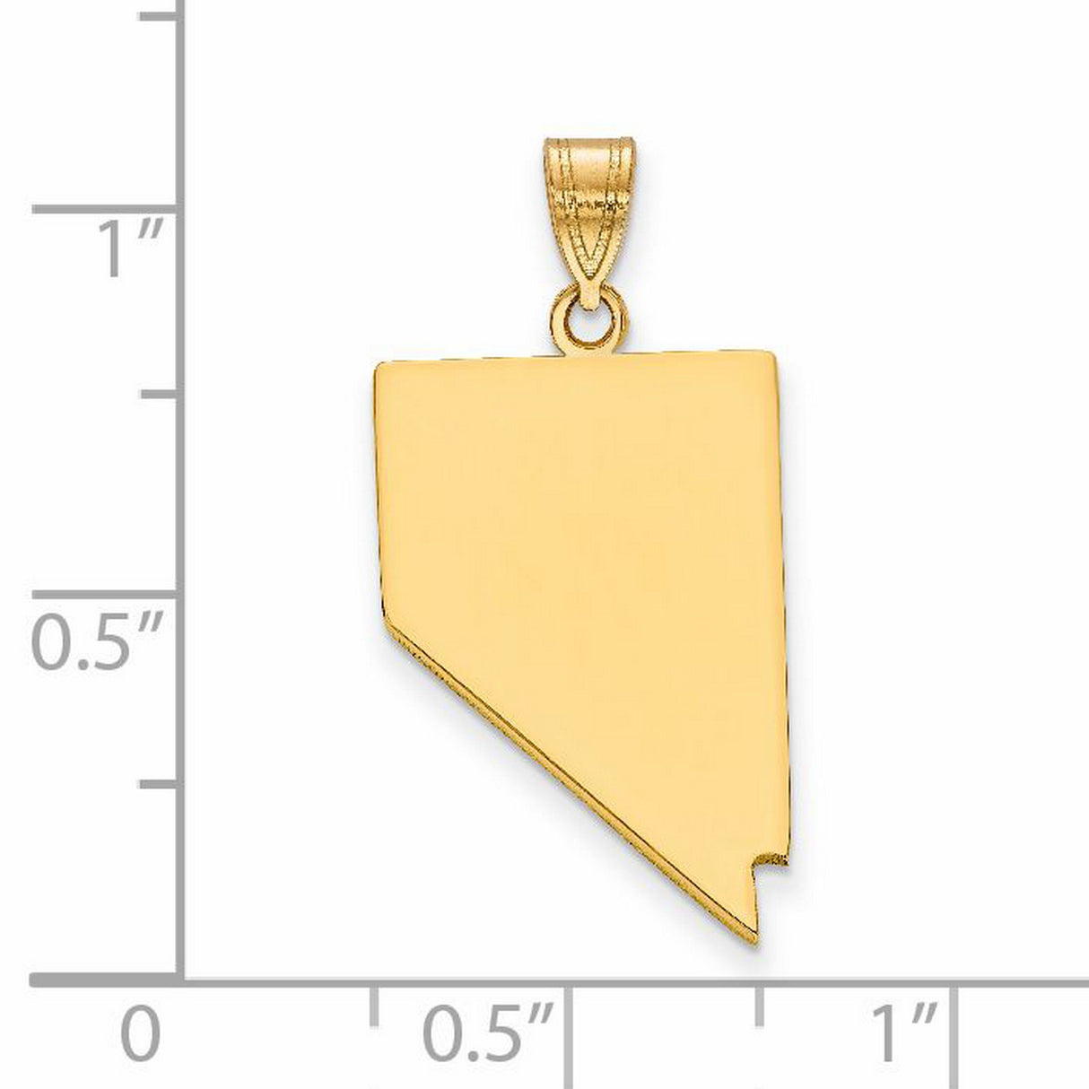 14k Yellow Gold Nevada State Pendant, Polished Outline Map Charm, Minimalist Travel Jewelry