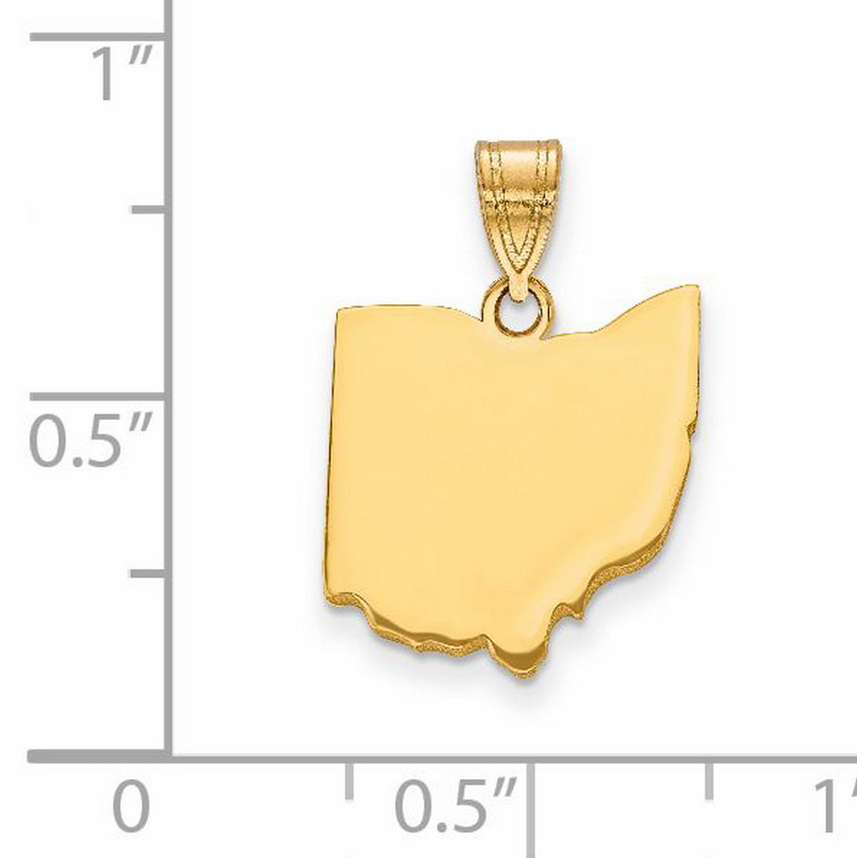 14k Yellow Gold Ohio State Pendant with Minimalist Outline Design