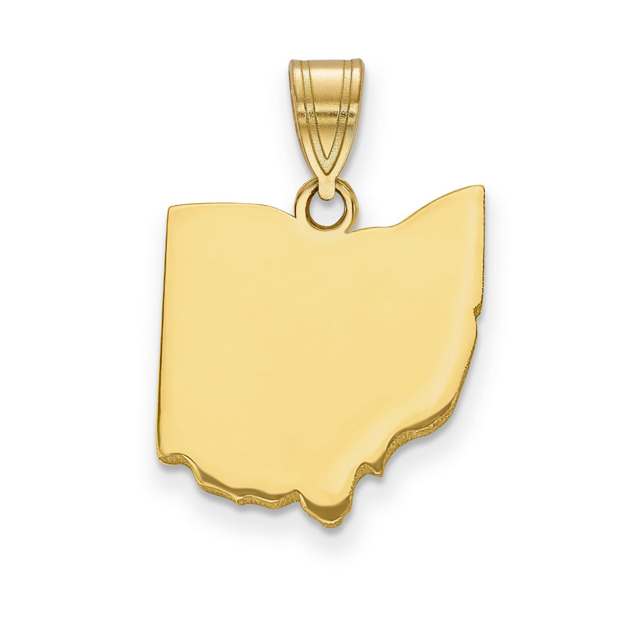 14k Yellow Gold Ohio State Pendant with Minimalist Outline Design