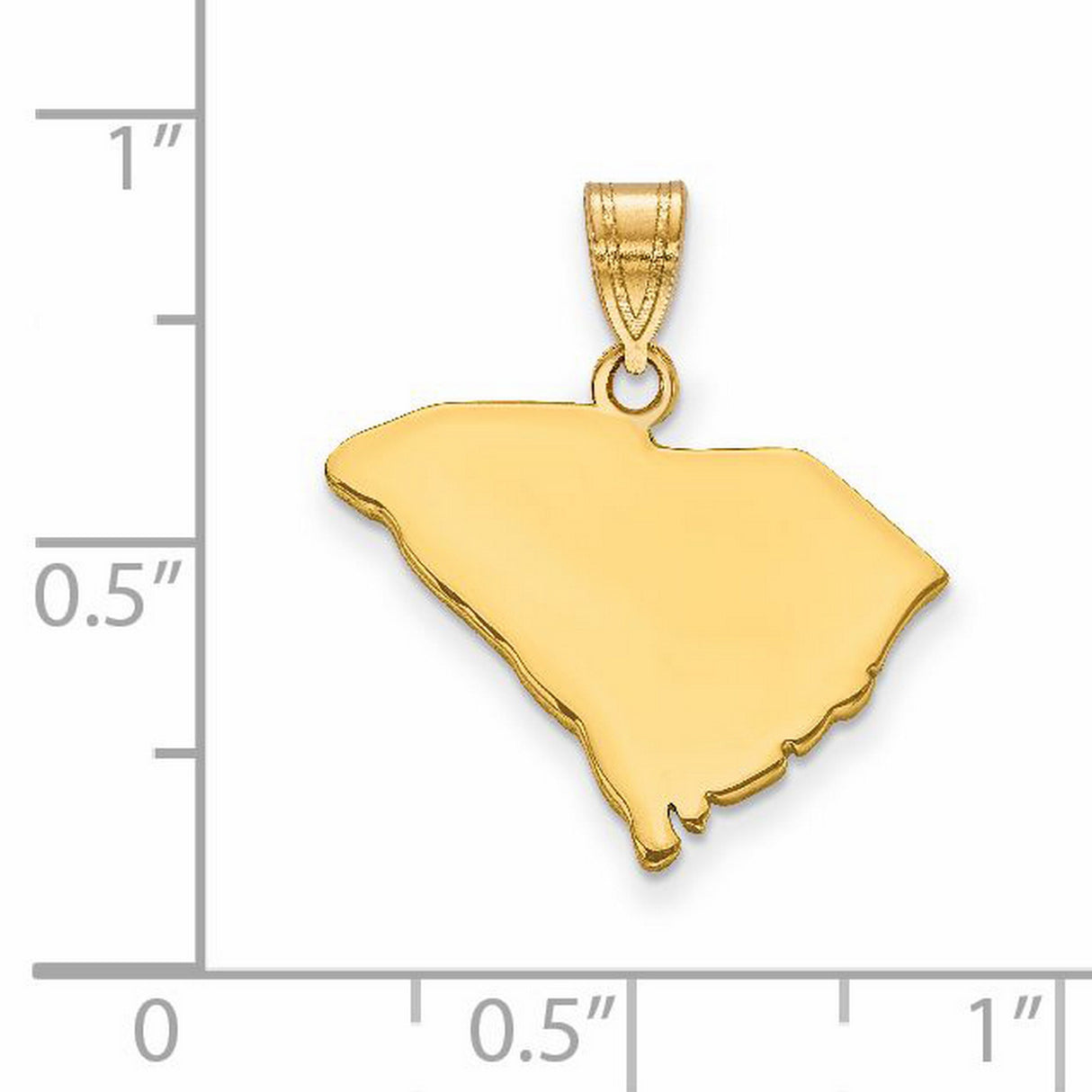 South Carolina State Charm Pendant in Real 14k Yellow Gold