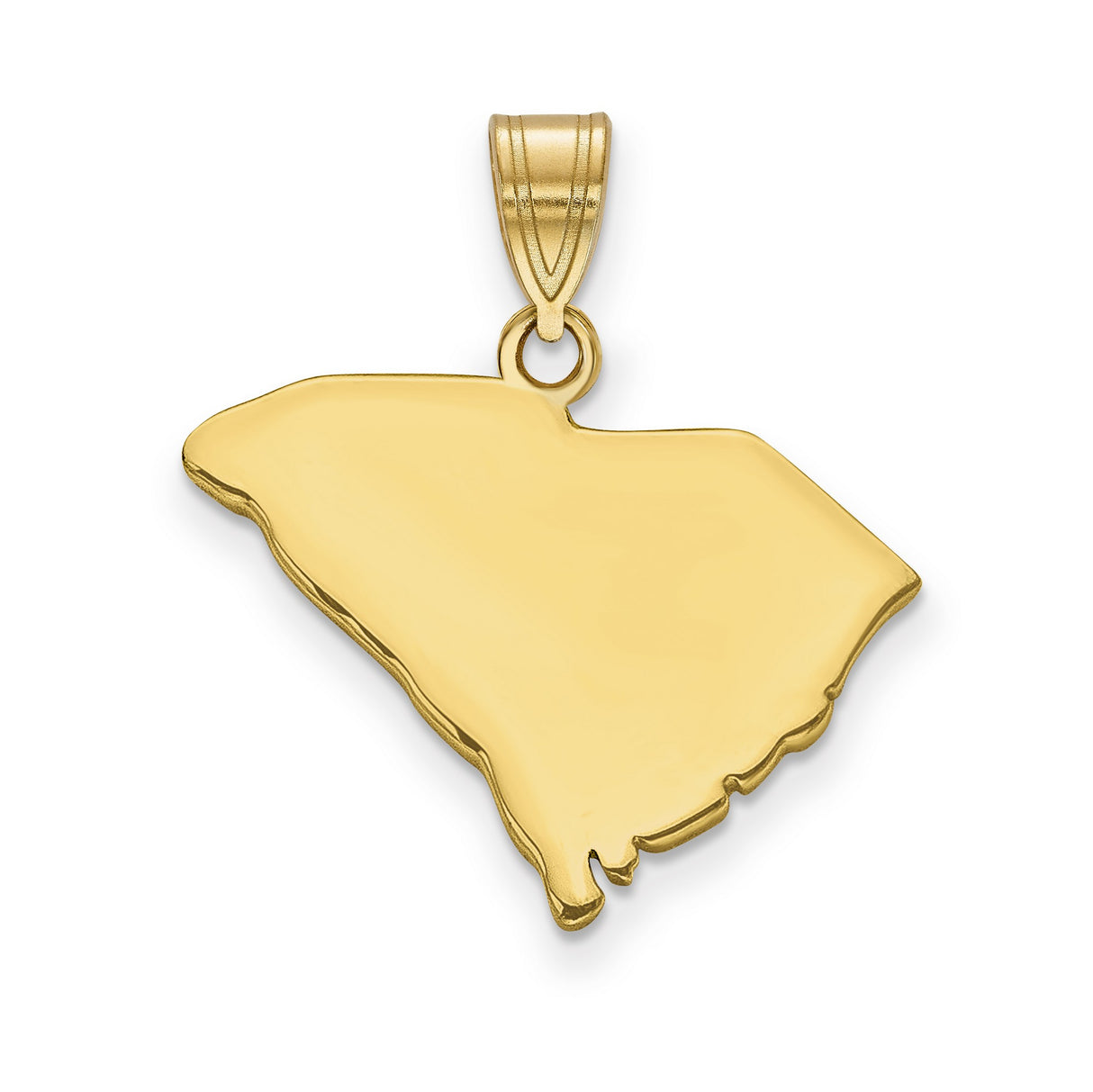 South Carolina State Charm Pendant in Real 14k Yellow Gold