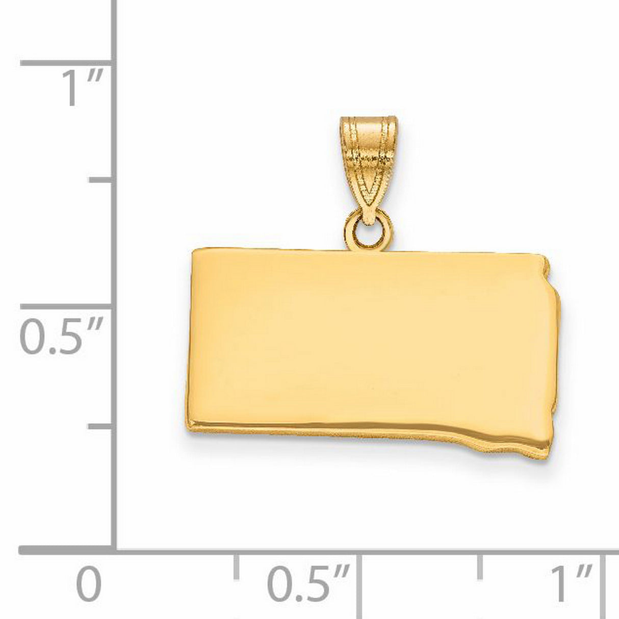 South Dakota State Charm Pendant in Real 14k Yellow Gold