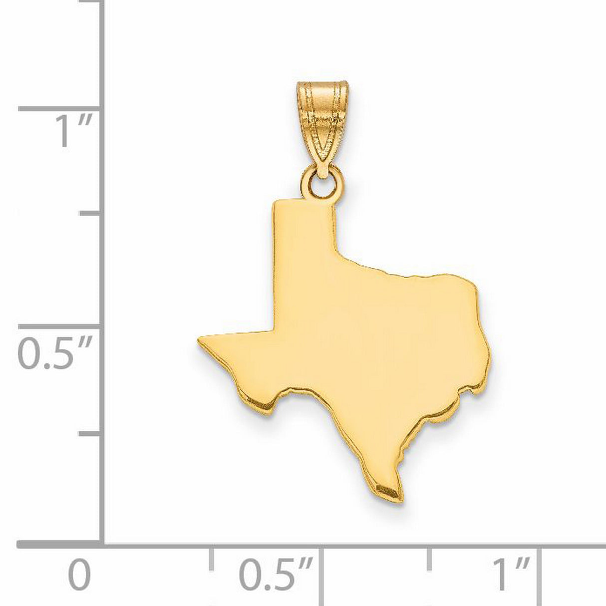 14k Yellow Gold Texas State Pendant, Solid Outline Charm, Map Jewelry for Women or Unisex