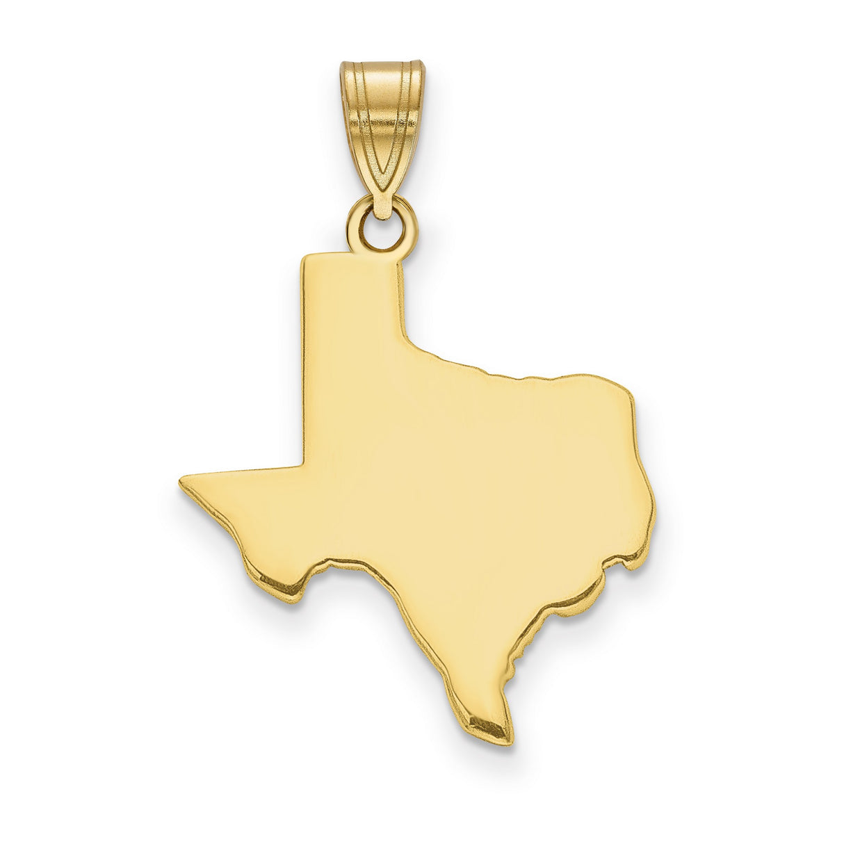 14k Yellow Gold Texas State Pendant, Solid Outline Charm, Map Jewelry for Women or Unisex