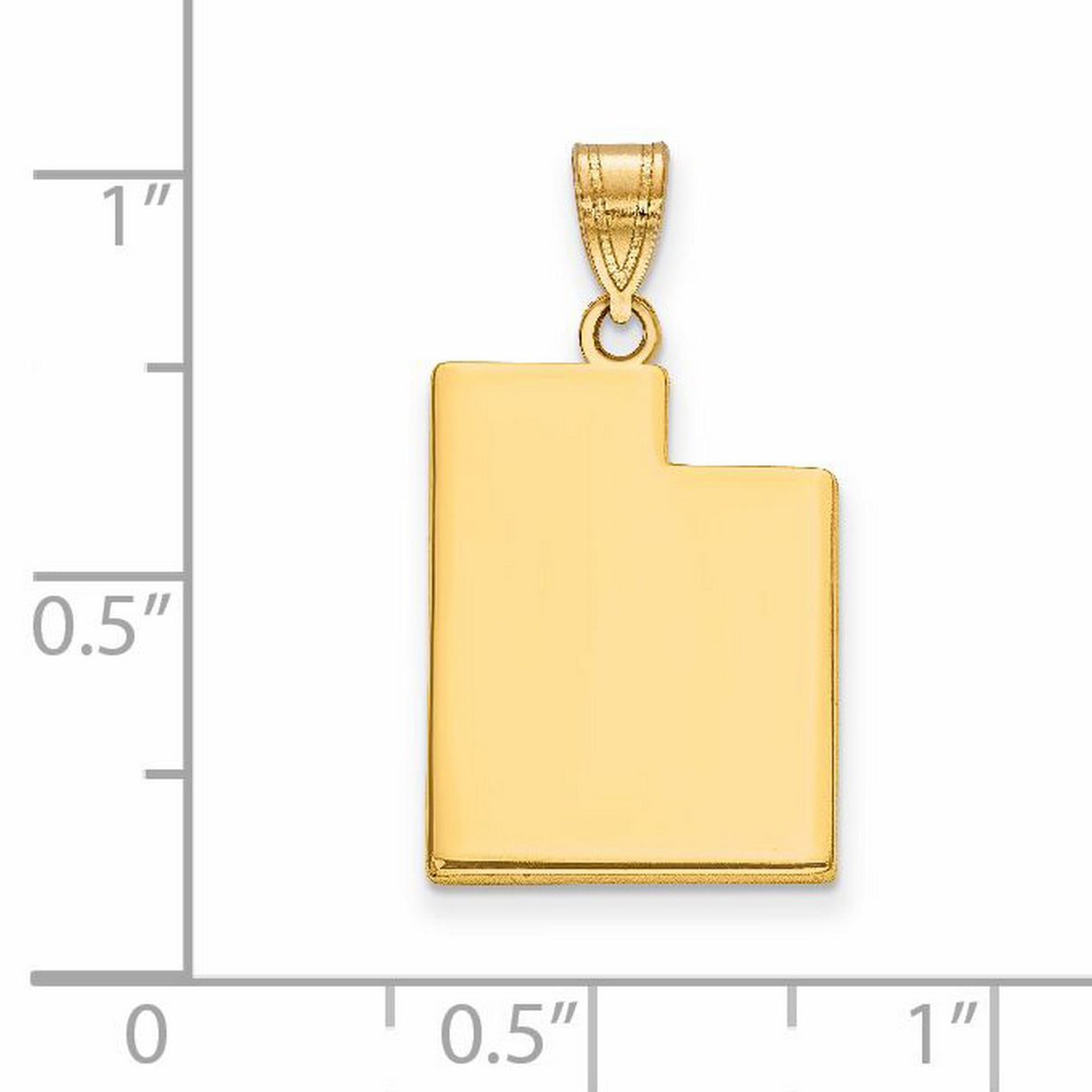 Utah State Charm Pendant in Real 14k Yellow Gold