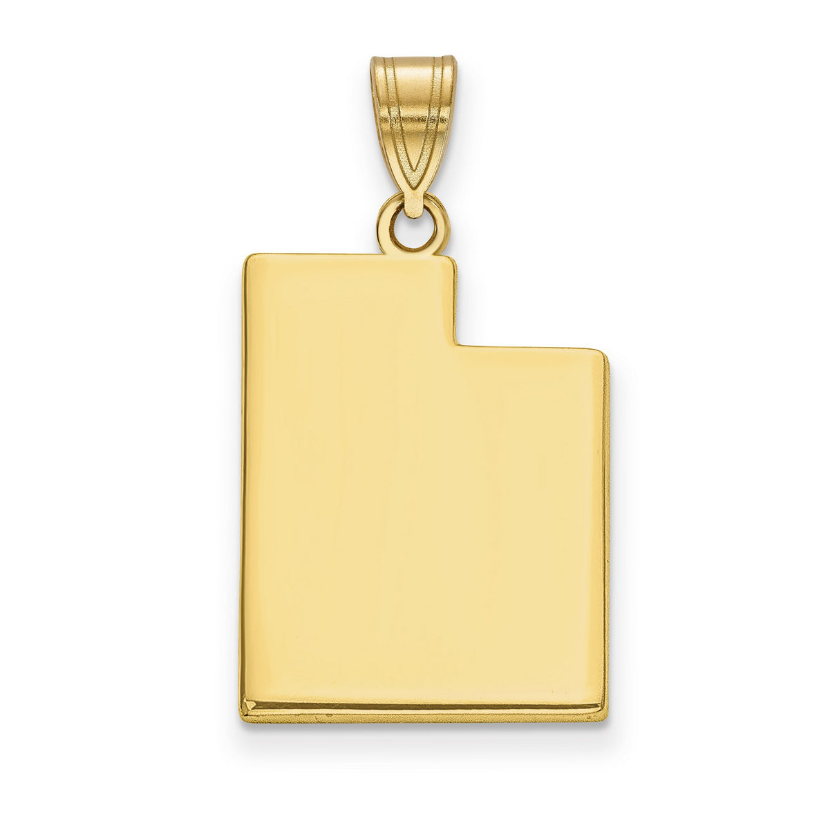 Utah State Charm Pendant in Real 14k Yellow Gold