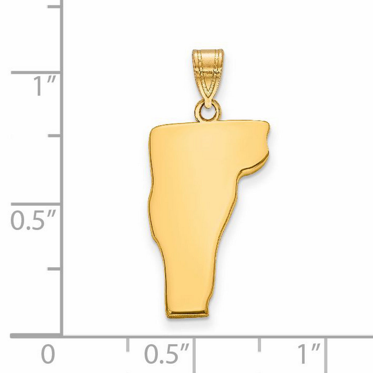 Vermont State Charm Pendant in Real 14k Yellow Gold