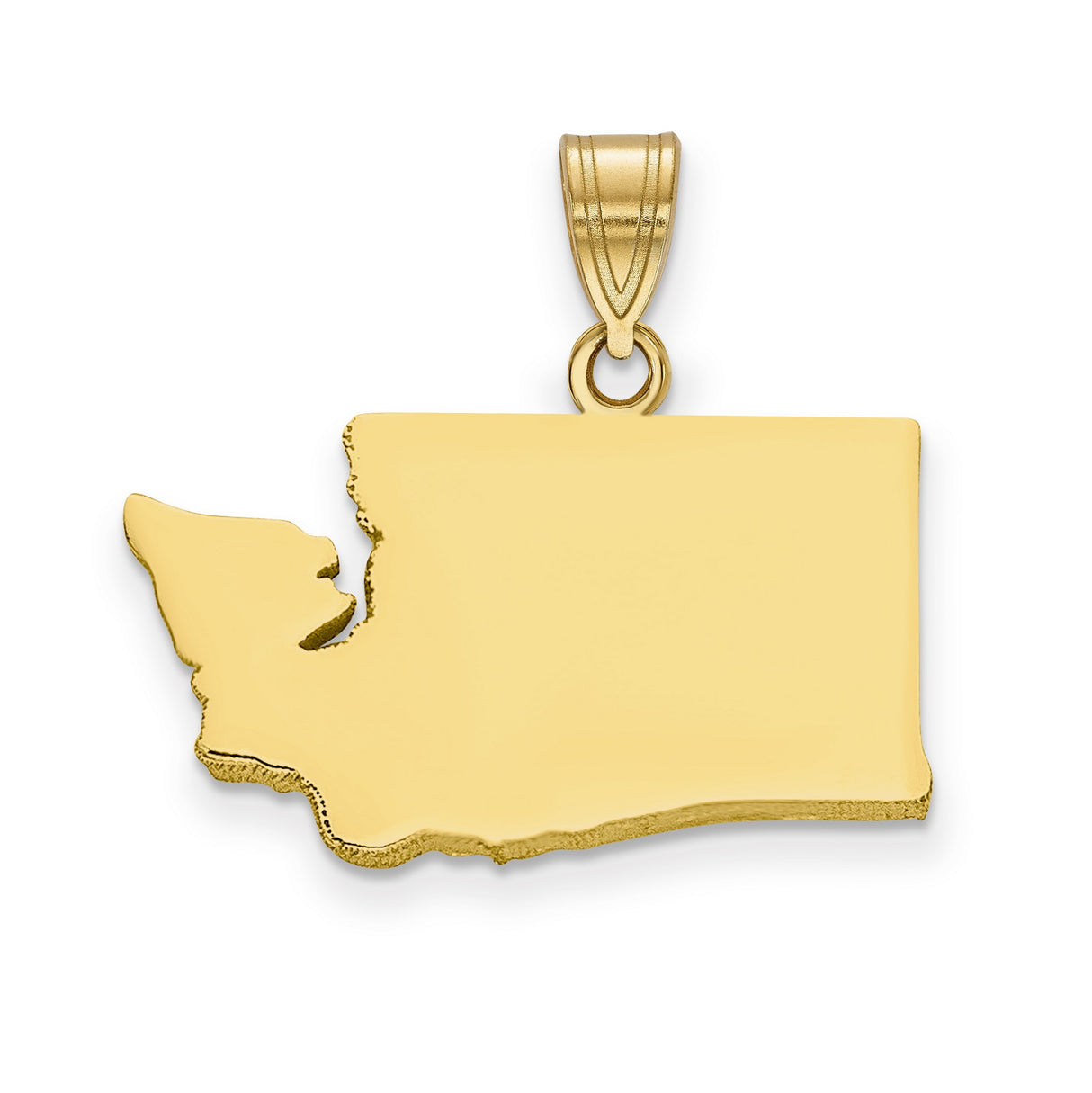 Washington State Charm Pendant in Real 14k Yellow Gold