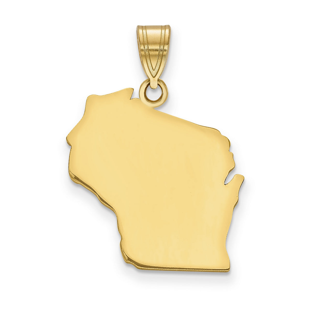 Wisconsin State Charm Pendant in Real 14k Yellow Gold