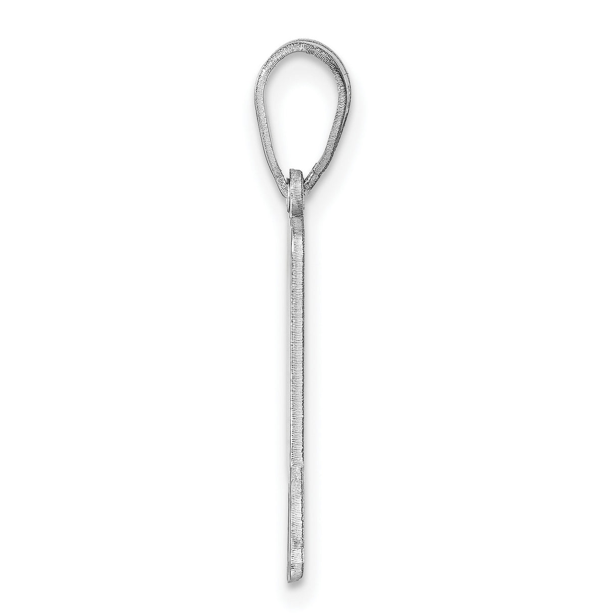 14k White Gold Alaska State Pendant, Polished Map Outline Charm, Minimalist Heritage Jewelry