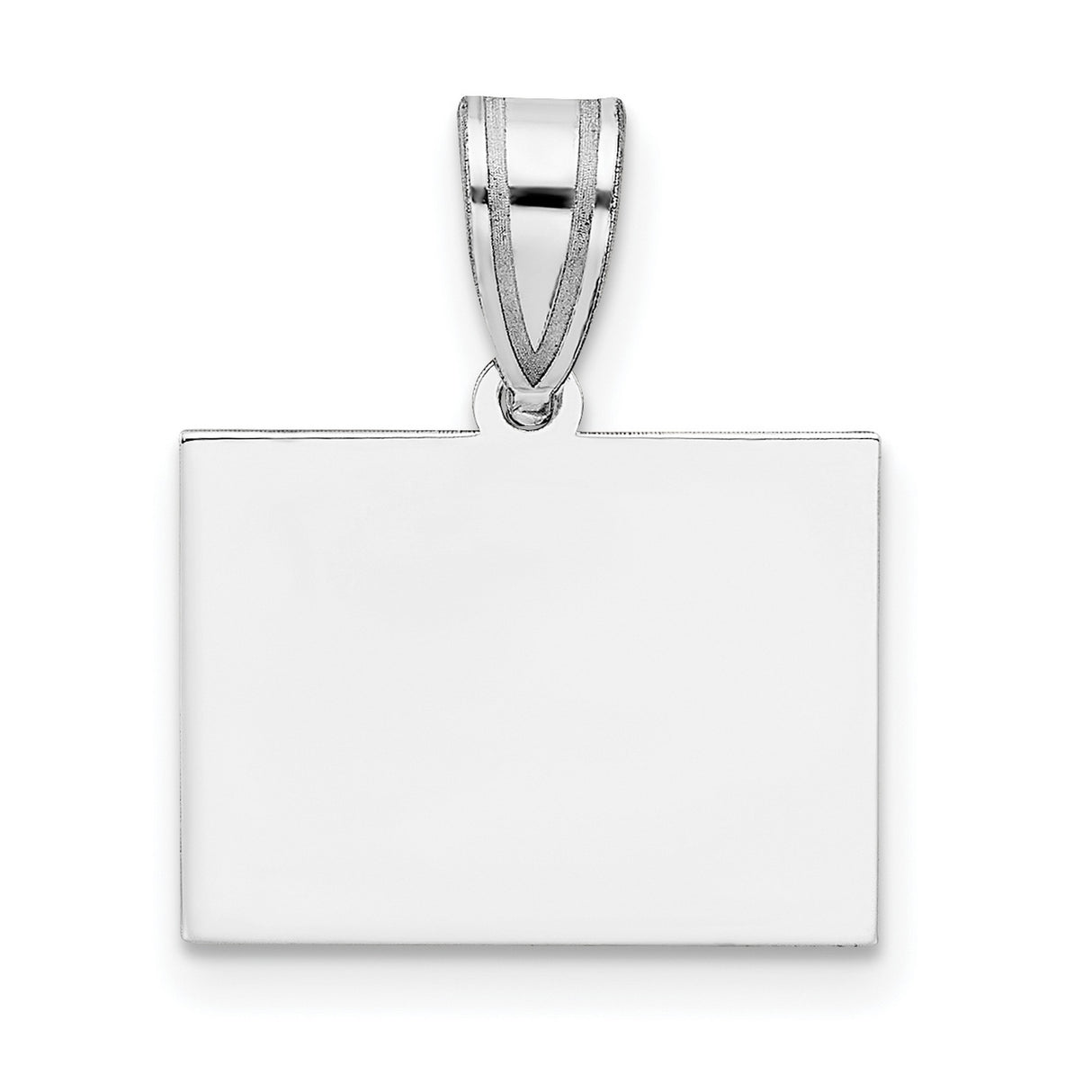 Polished Colorado State Shaped Charm Pendant in Real 14k White Gold