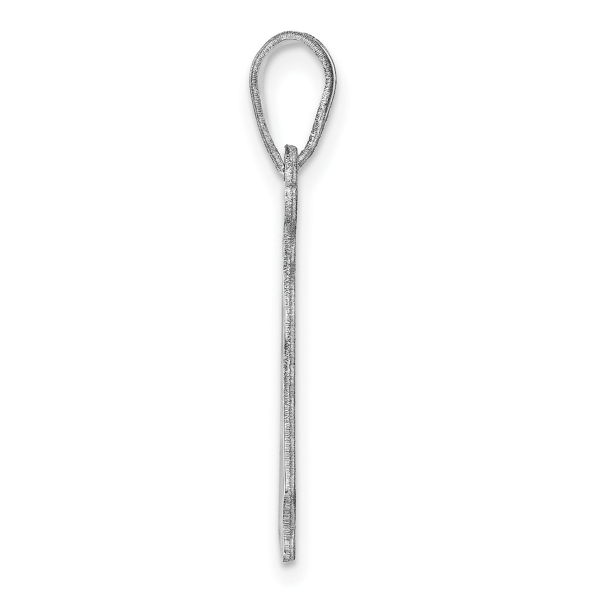 Polished Delaware State Shaped Charm Pendant in Real 14k White Gold