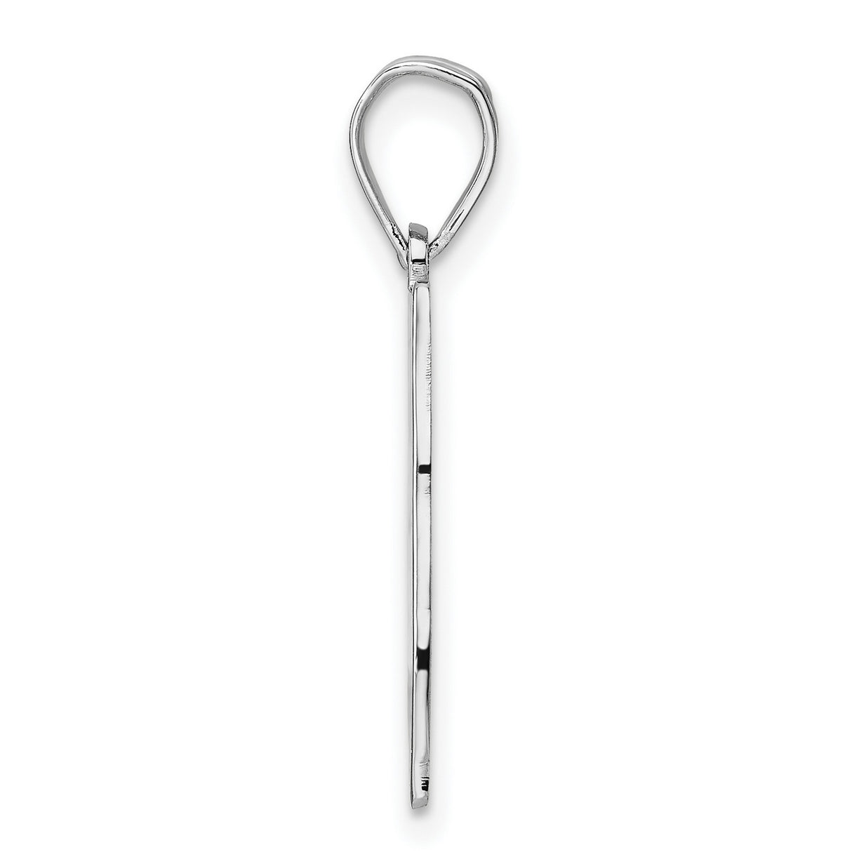 Polished Florida State Shaped Charm Pendant in Real 14k White Gold