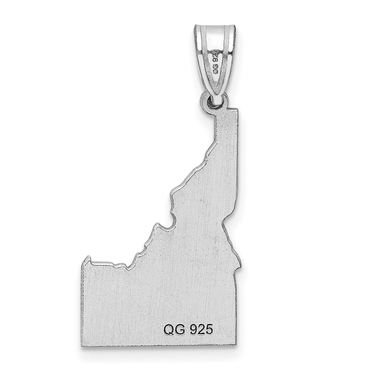 Polished Idaho State Shaped Charm Pendant in Real 14k White Gold